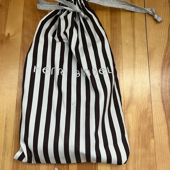 Henri Bendel Black Clutch Pebbled Leather Fold-Over - Picture 3 of 3